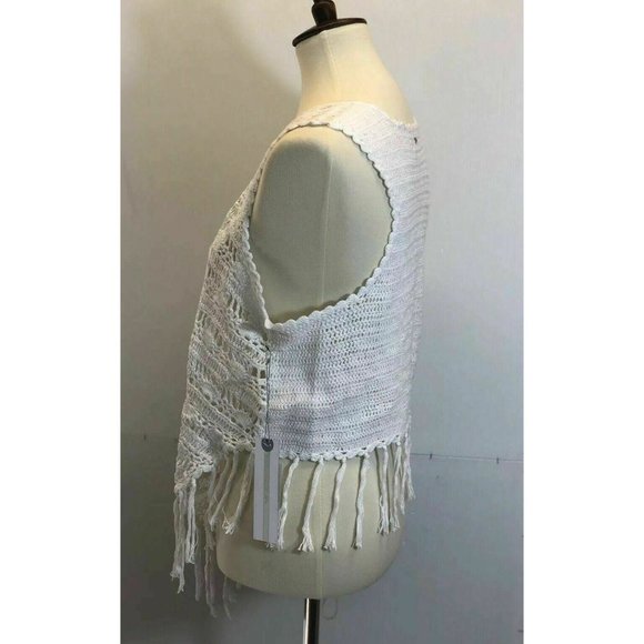 O'Neill Women's Winona White Crochet Fringe Vest S - Picture 8 of 8